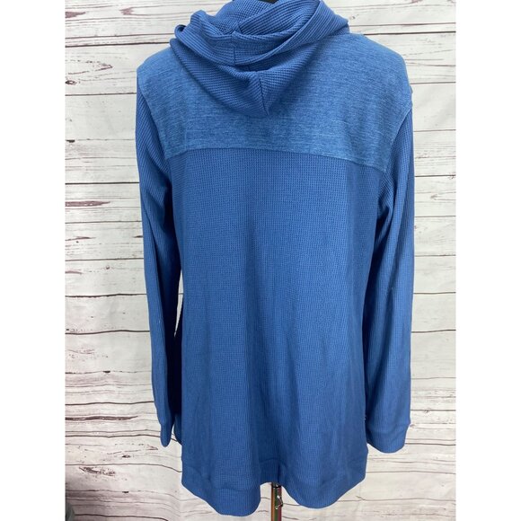 DG2 Diane Gilman Stretch Twill‎ Knit Denim Jacket Hoodie MIDTONE Size XL - Picture 3 of 11